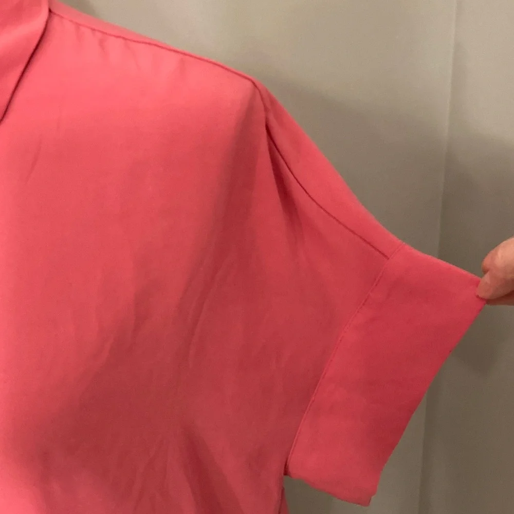 Rachel Zoe Pink Button Down Shirt Women Size Oversized Small - Picture 2 of 9